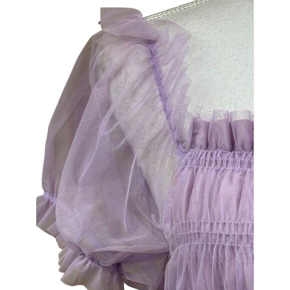 Blashe lavender top, fairycore, ethereal, romantic, vintage, soft girl, pastel - Picture 4 of 7